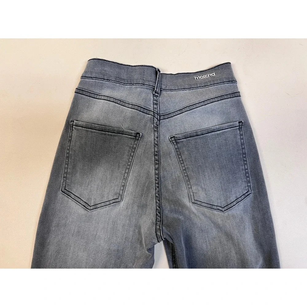 Matcha Mom Tall Jeans Womens Size S Grey New High Rise Tapered Leg Denim